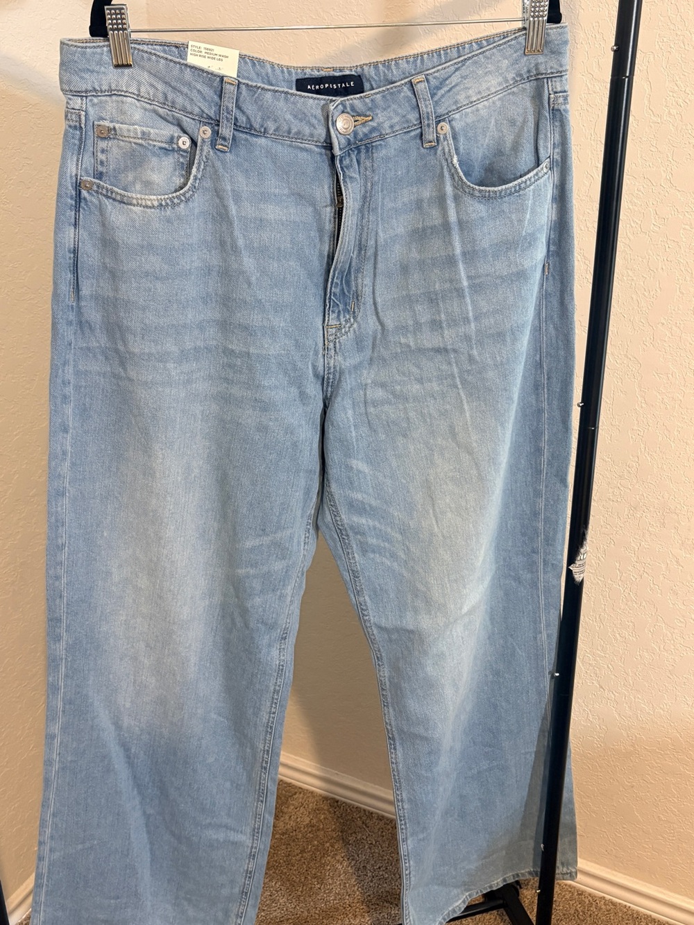Aeropostale Light Blue Wide Leg Jeans - Womens